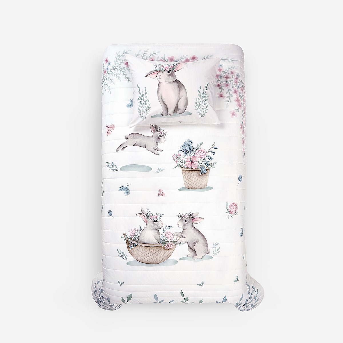 Cubrecama Algodón Kids Reversible Botánico