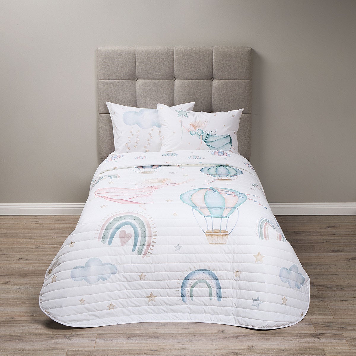Cubrecama Algodón Kids Reversible Arcoíris
