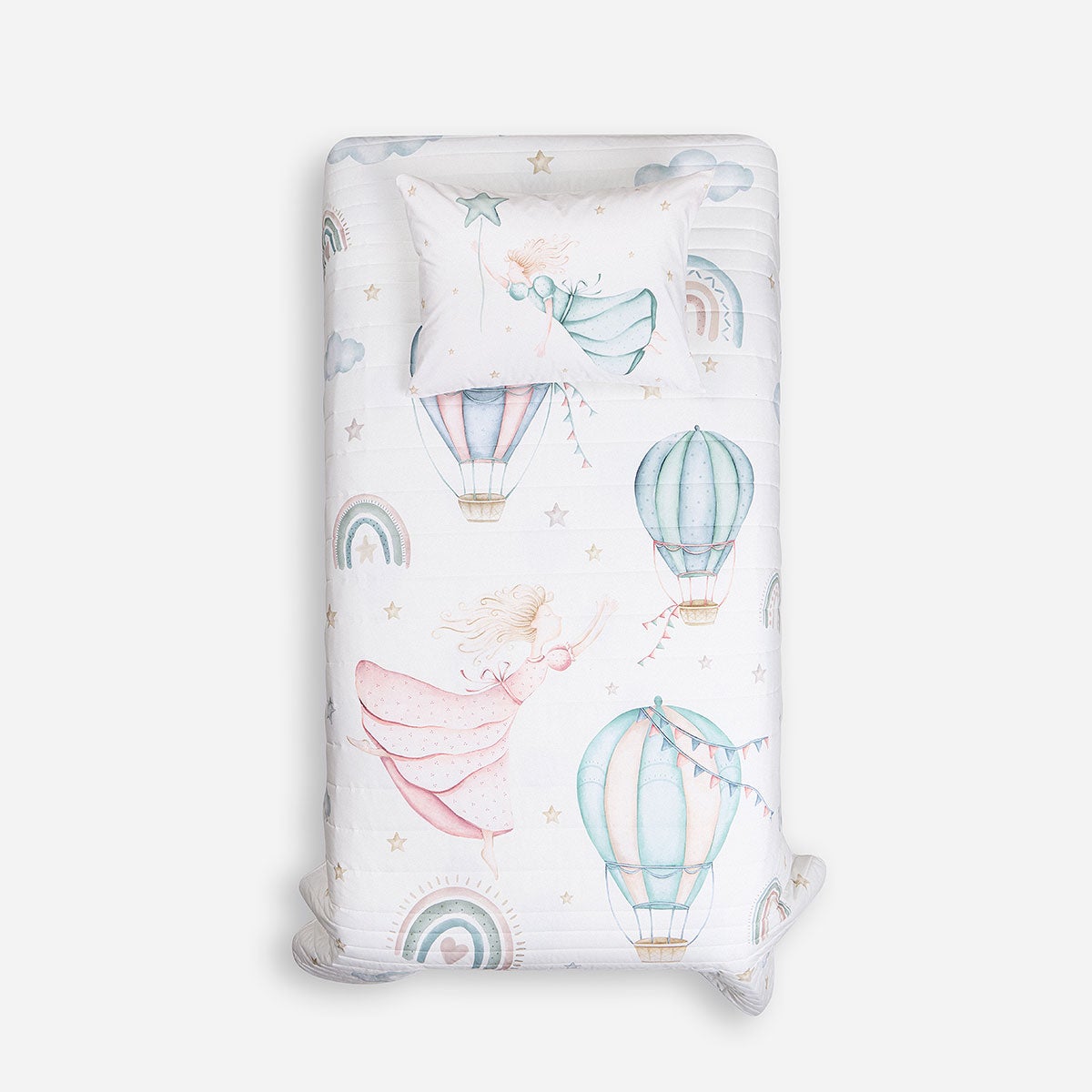 Cubrecama Algodón Kids Reversible Arcoíris