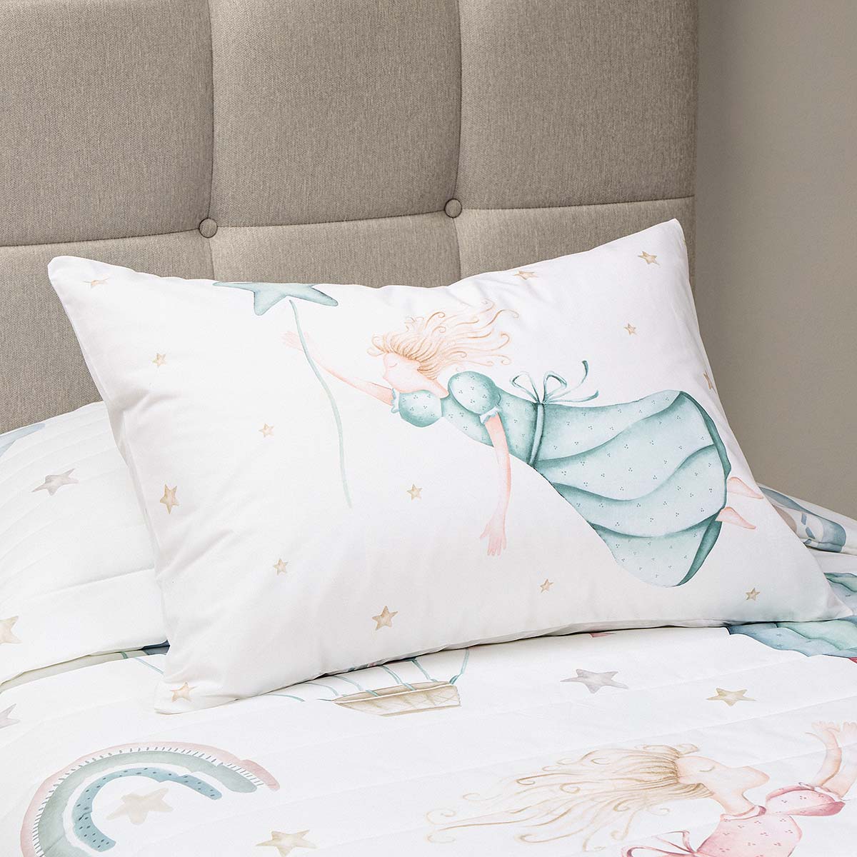 Cubrecama Algodón Kids Reversible Arcoíris