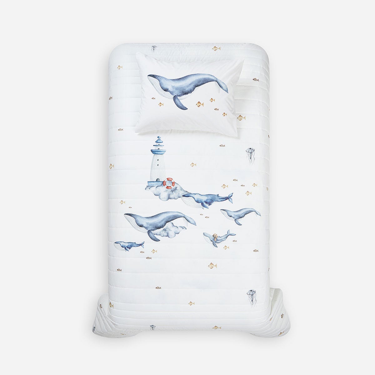 Cubrecama Algodón Kids Reversible Ballenas