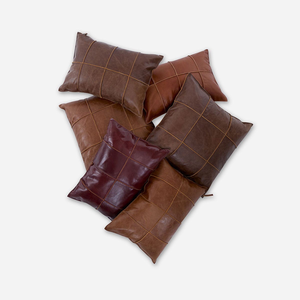 Funda Cojín Cuero Vicenza 35 x 50 cm Café