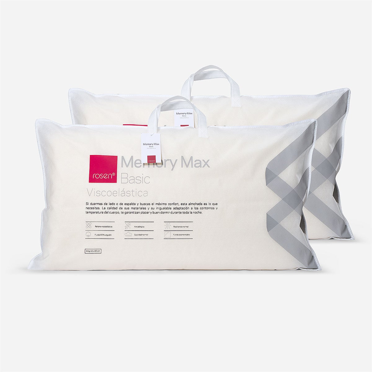 Set 2 Almohadas Viscoelástica Memory Max Basic