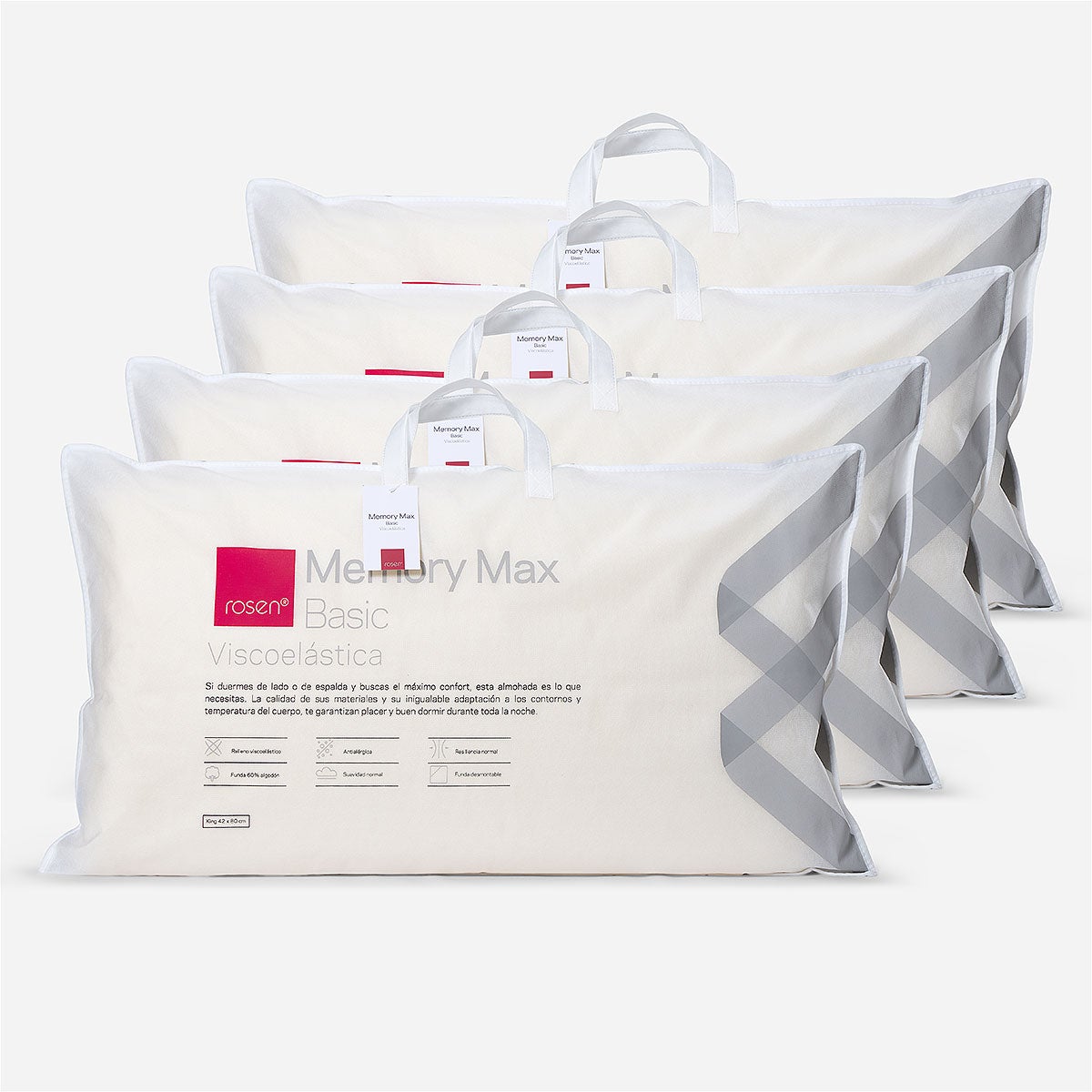 Set 4 Almohadas Viscoelásticas Memory Max Basic