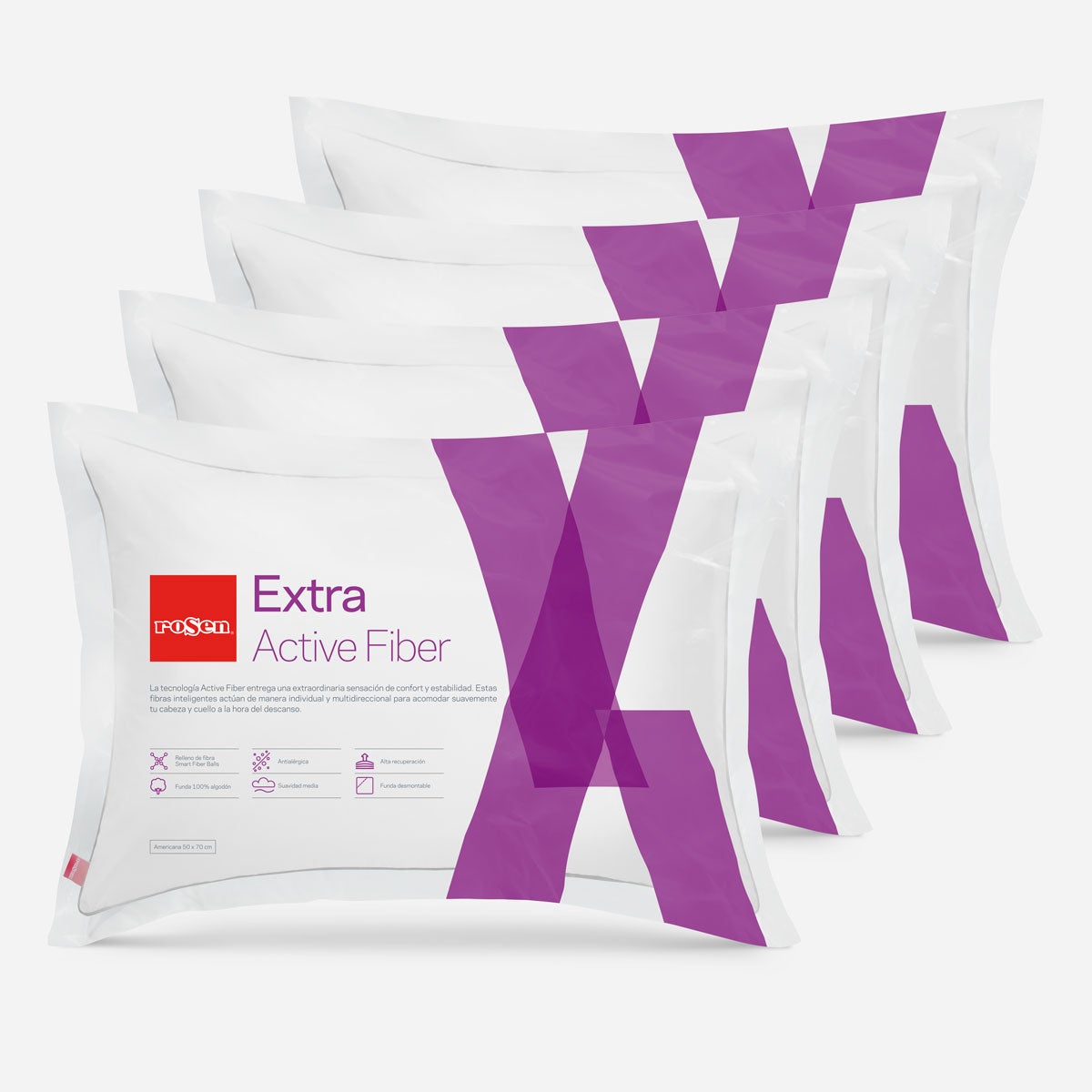 Set 4 Almohadas Fibra Extra