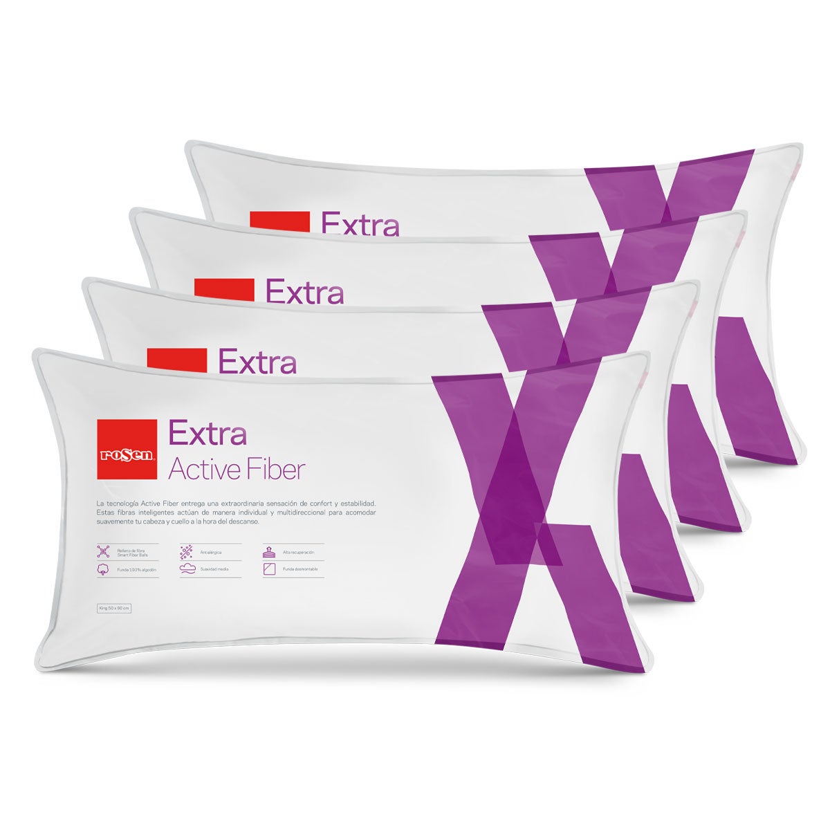 Set 4 Almohadas Fibra Extra